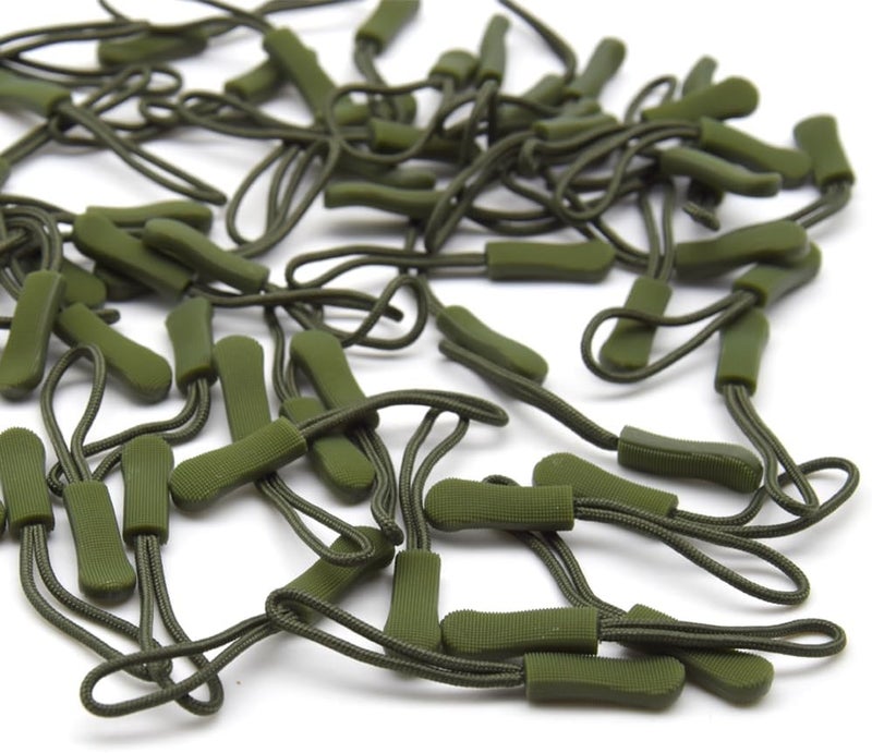 Ruidee 50 Pieces Zipper Pulls Zipper Tabs Zipper Pull Cord Extender Replacement Zipper Pulls for Backpacks, Jackets, Luggage, Purses, Handbags（Military Green） - Image 5